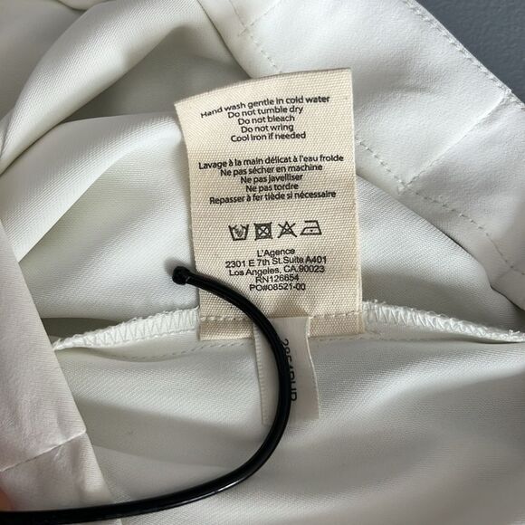 New L'AGENCE Women's Nova Pleated Pants in Ivory Size 16 - Picture 8 of 13